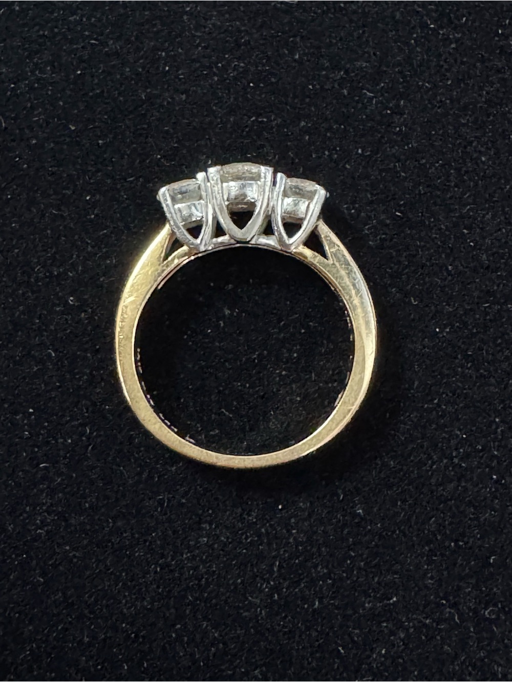 14k Yellow Gold Past Present Future Ring and Wedding Band - The Leo Diamond - Picture 9 of 11